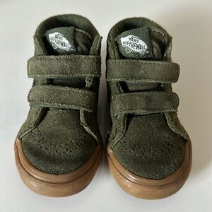 Vans Toddler Boy High Top Shoes Size 6 Army Green
